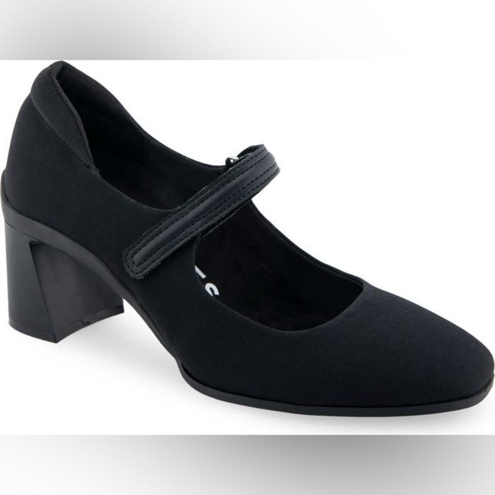 NIB Aerosoles Cassina Black Mary Jane Block Heel Pumps Size 12